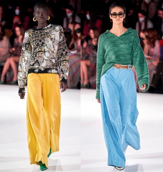 Модные широкие длинные брюки: идеи и фото с подиума Модные широкие длинные брюки: идеи и фото с подиума