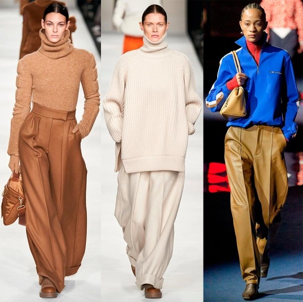 Модные широкие длинные брюки: идеи и фото с подиума Модные широкие длинные брюки: идеи и фото с подиума