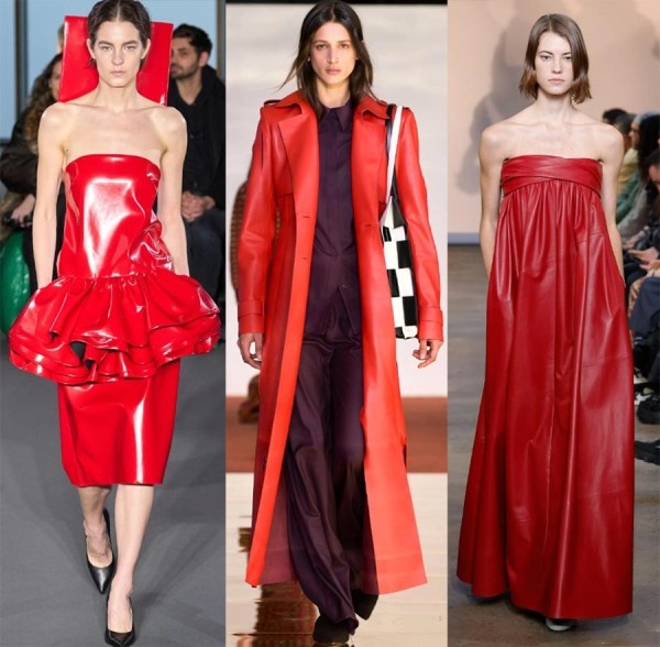 Красный цвет в одежде на модных показах 2023