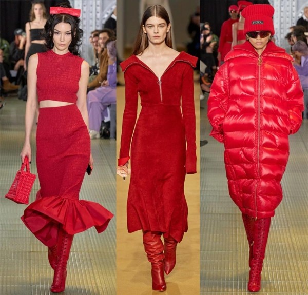 Красный цвет в одежде на модных показах 2023