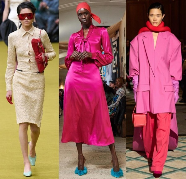 Красный цвет в одежде на модных показах 2023