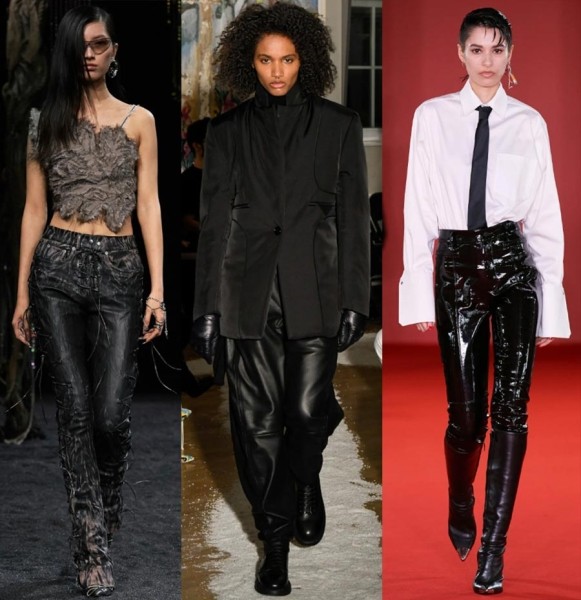 35 кожаных трендов в женской одежде 2023