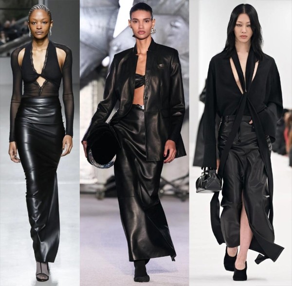 35 кожаных трендов в женской одежде 2023