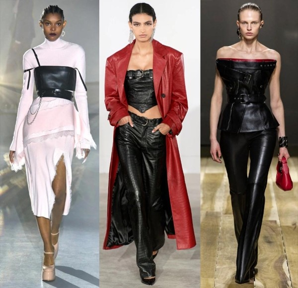 35 кожаных трендов в женской одежде 2023