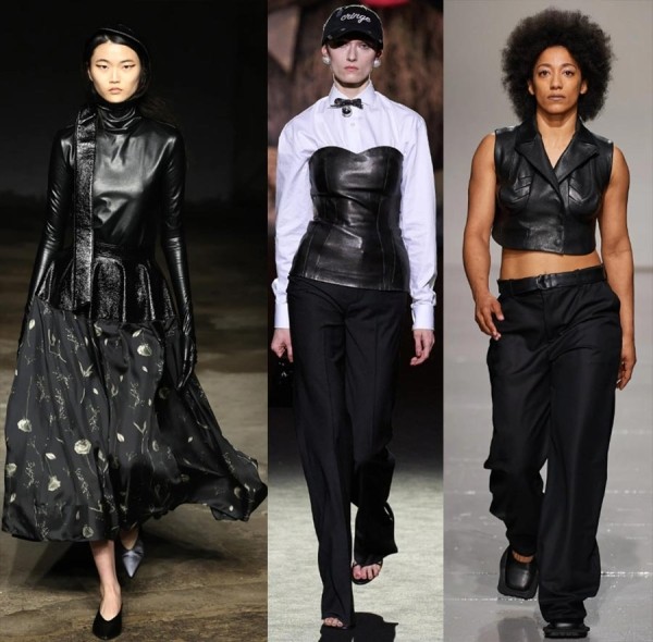 35 кожаных трендов в женской одежде 2023