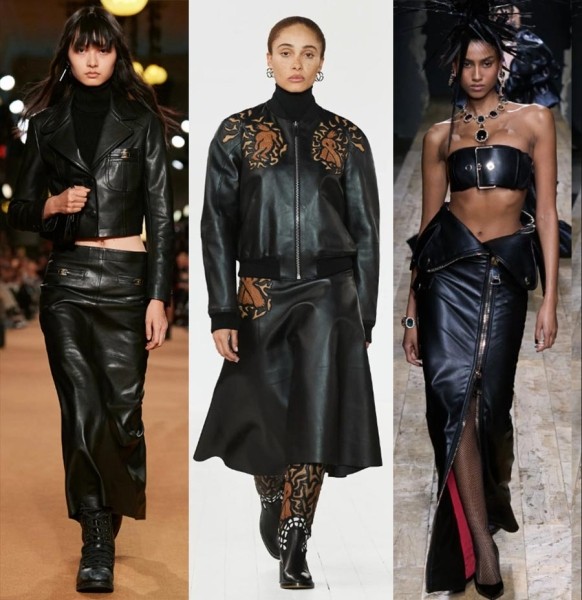 35 кожаных трендов в женской одежде 2023