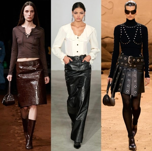 35 кожаных трендов в женской одежде 2023