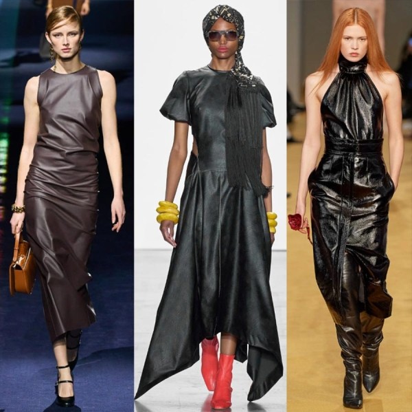 35 кожаных трендов в женской одежде 2023
