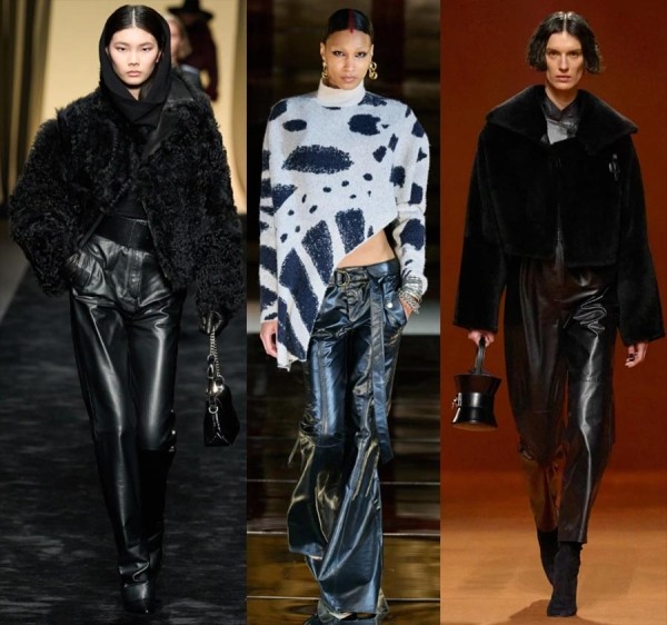 35 кожаных трендов в женской одежде 2023