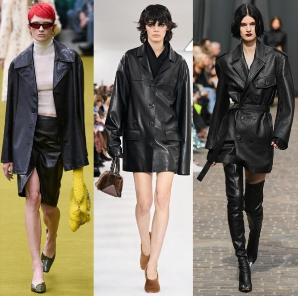 35 кожаных трендов в женской одежде 2023