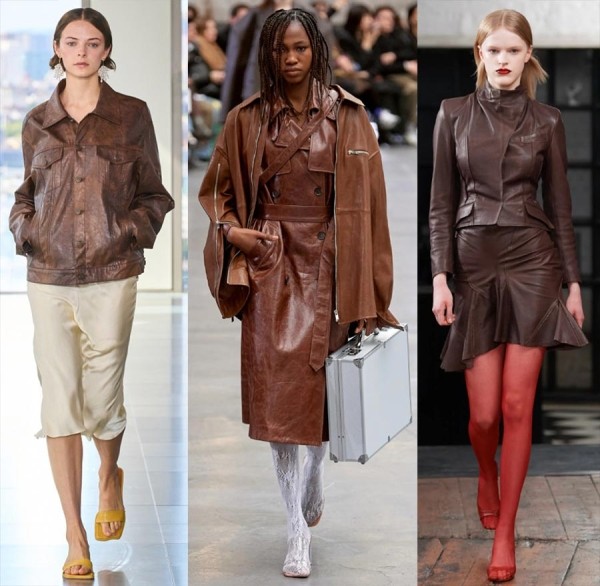 35 кожаных трендов в женской одежде 2023