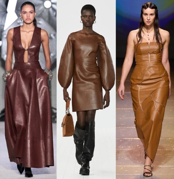 35 кожаных трендов в женской одежде 2023