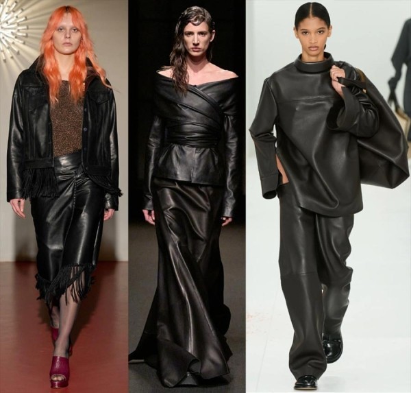 35 кожаных трендов в женской одежде 2023