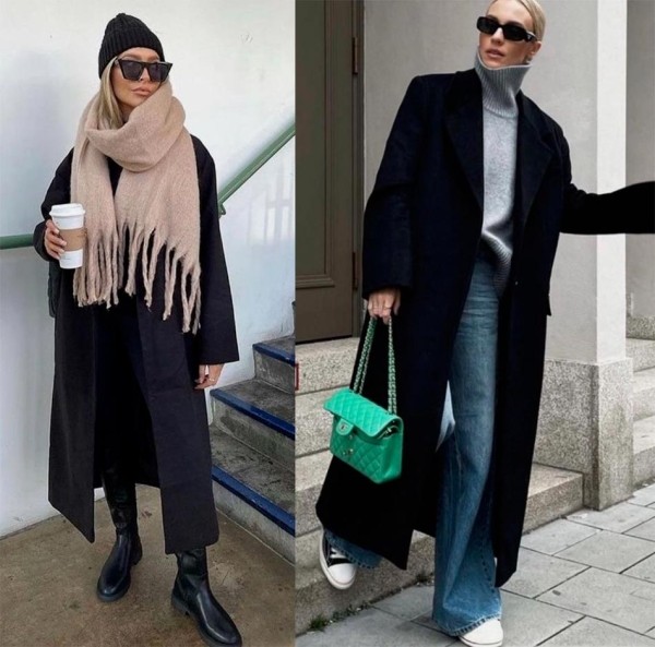 Черное пальто: актуальные фасоны и тренды сезона