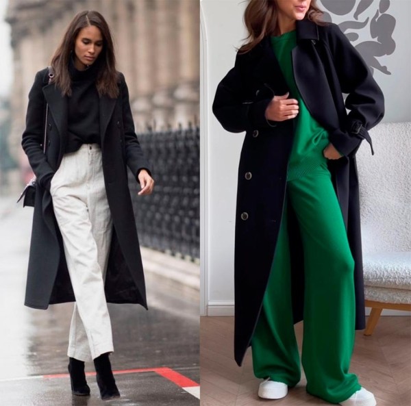 Черное пальто: актуальные фасоны и тренды сезона
