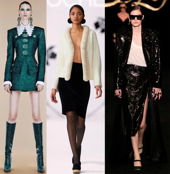 Модный костюм с юбкой и жакетом 2024 Модный костюм с юбкой и жакетом 2024