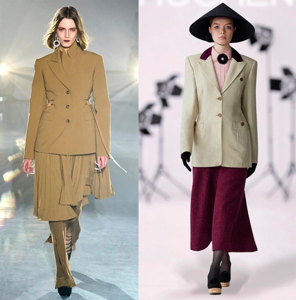 Модный костюм с юбкой и жакетом 2024 Модный костюм с юбкой и жакетом 2024