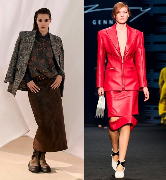 Модный костюм с юбкой и жакетом 2024 Модный костюм с юбкой и жакетом 2024