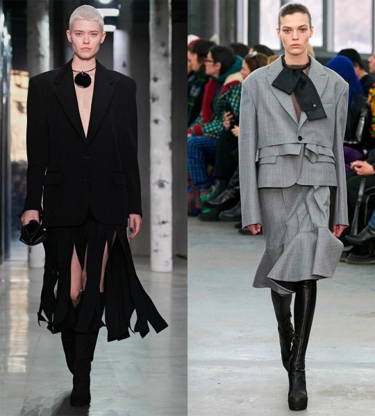 Модный костюм с юбкой и жакетом 2024 Модный костюм с юбкой и жакетом 2024