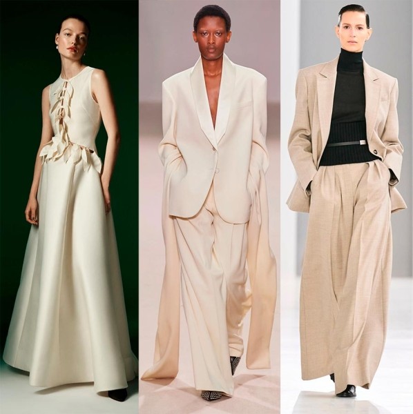 Красивые и модные образы в белом цвете оттенка Ivory