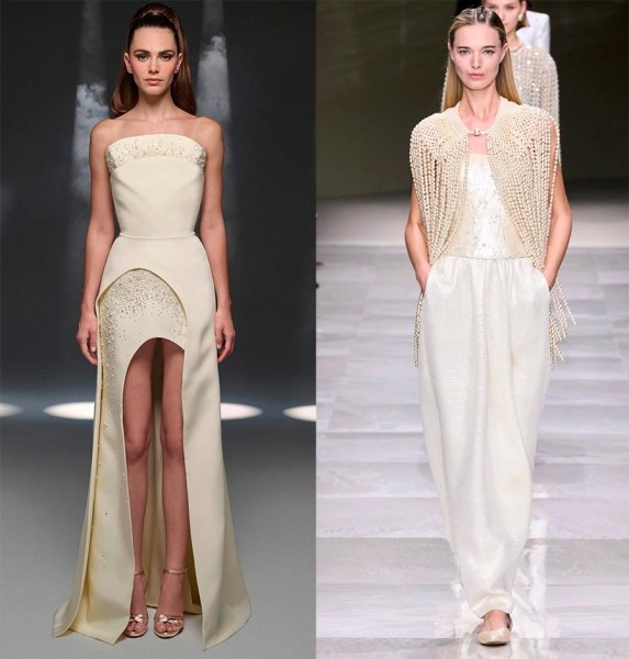 Красивые и модные образы в белом цвете оттенка Ivory