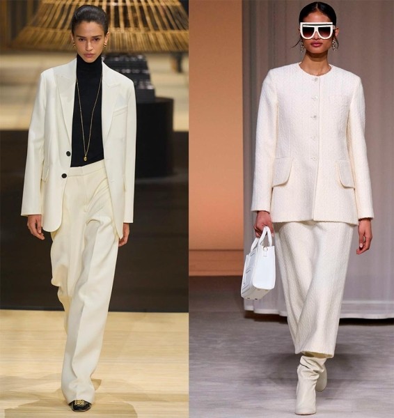 Красивые и модные образы в белом цвете оттенка Ivory