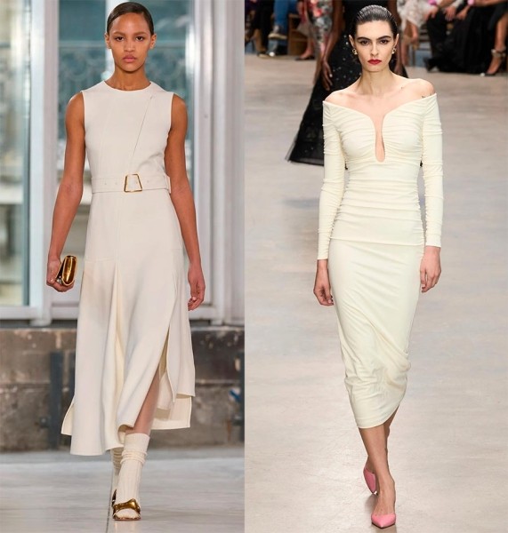 Красивые и модные образы в белом цвете оттенка Ivory