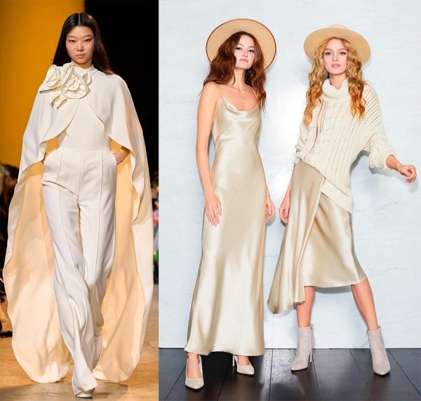 Красивые и модные образы в белом цвете оттенка Ivory