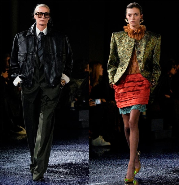 Тренд на образы с массивными плечами 2025