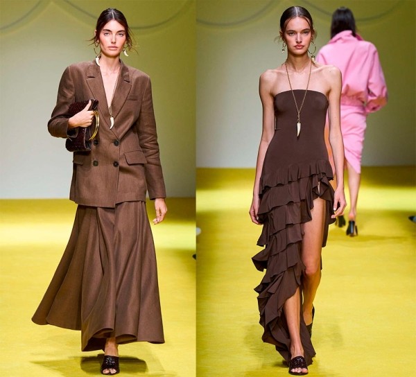 Коричневые оттенки одежды в тренде: женская мода 2025