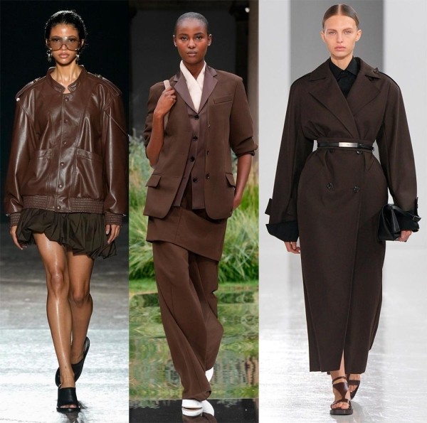 Коричневые оттенки одежды в тренде: женская мода 2025