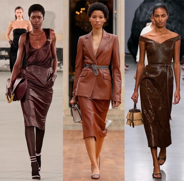 Коричневые оттенки одежды в тренде: женская мода 2025