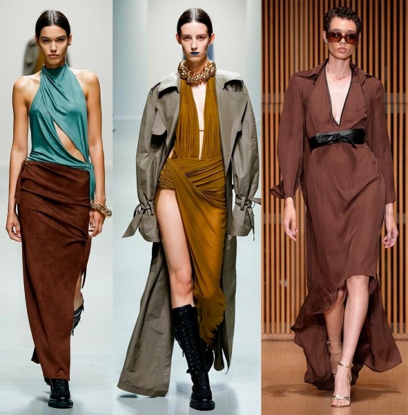 Коричневые оттенки одежды в тренде: женская мода 2025