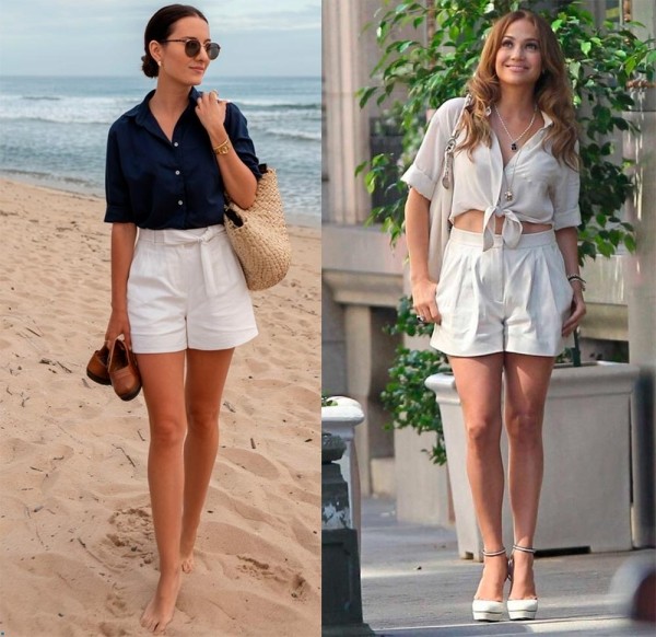 С чем носить белые шорты: лучшие образы и идеи